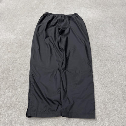 Y2K Adidas tracksuit bottoms loose black XL mesh lined embroidered logo track pants