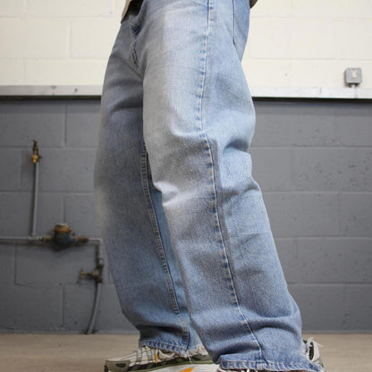 Loose Wrangler jeans W38L29 blue y2k 90s style 5 pocket denim pants
