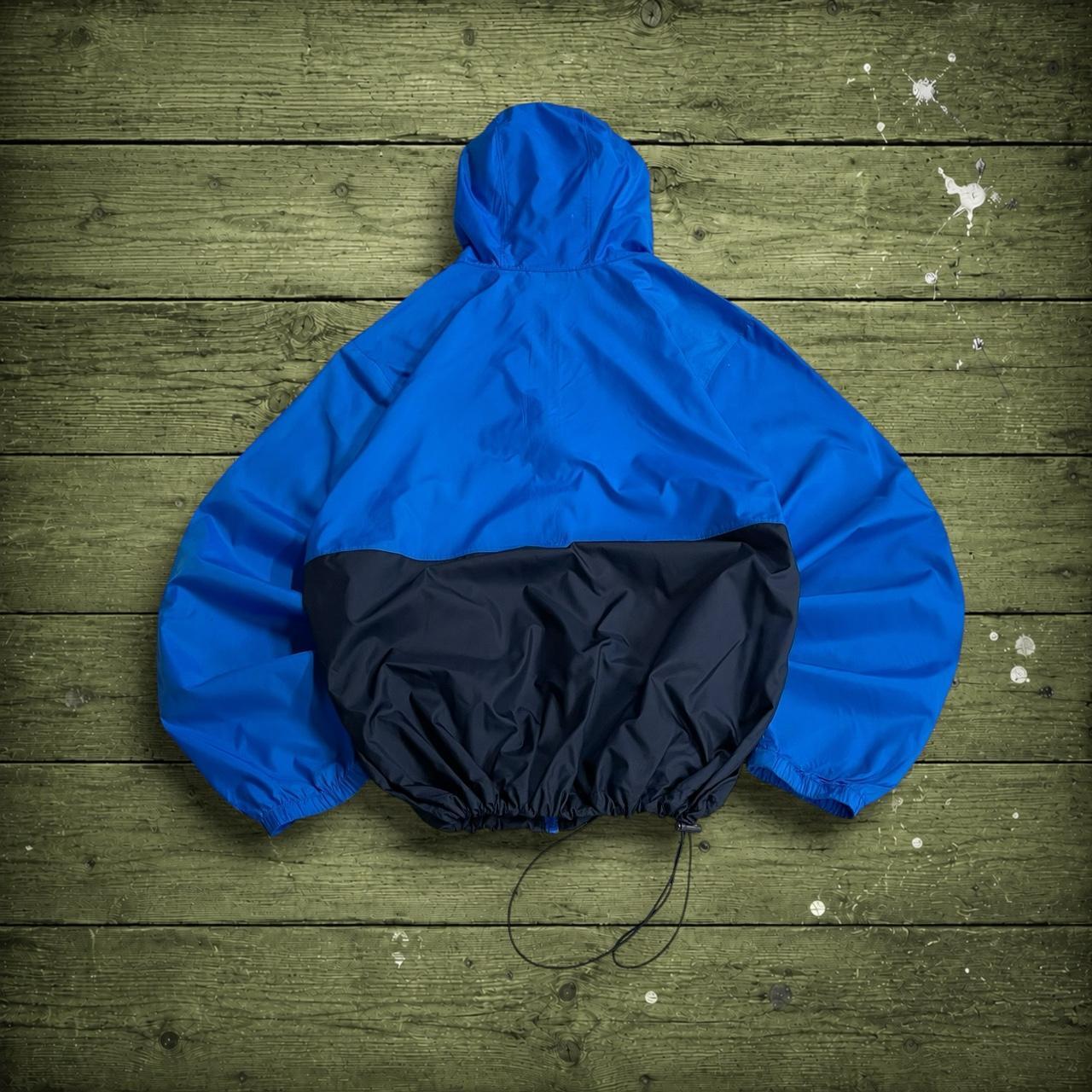 Columbia technical windbreaker jacket Medium men's navy blue two tone hooded lightweight