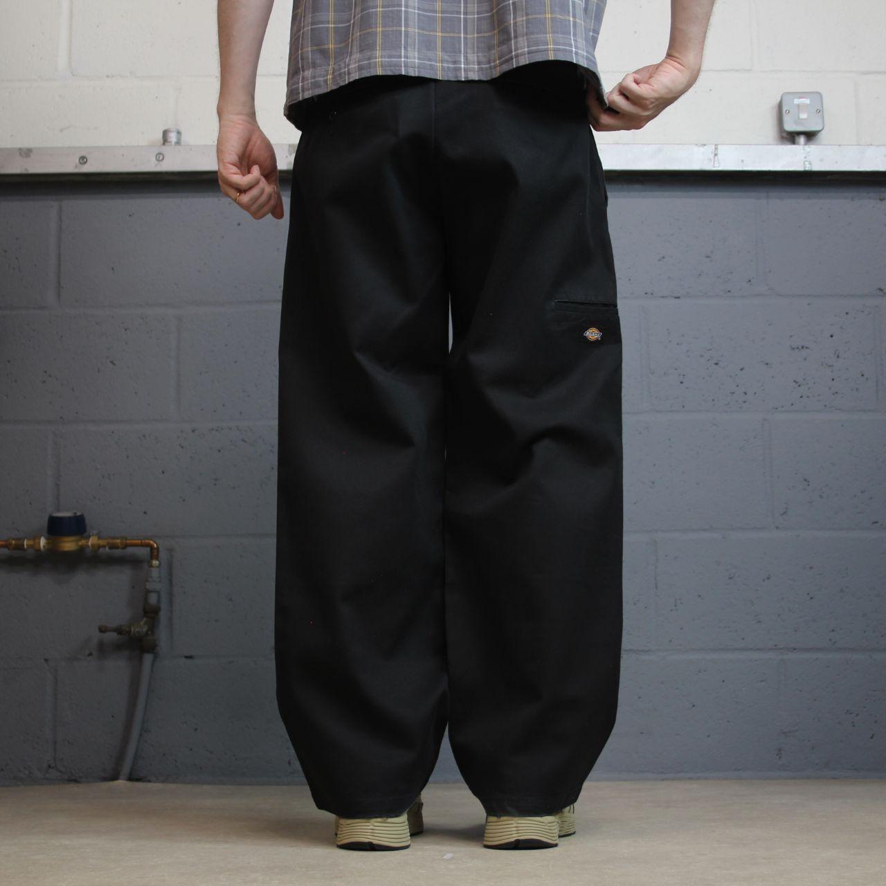 Dickies baggy double knee pants black W34L30 Wide leg chino skate style cargo work trousers
