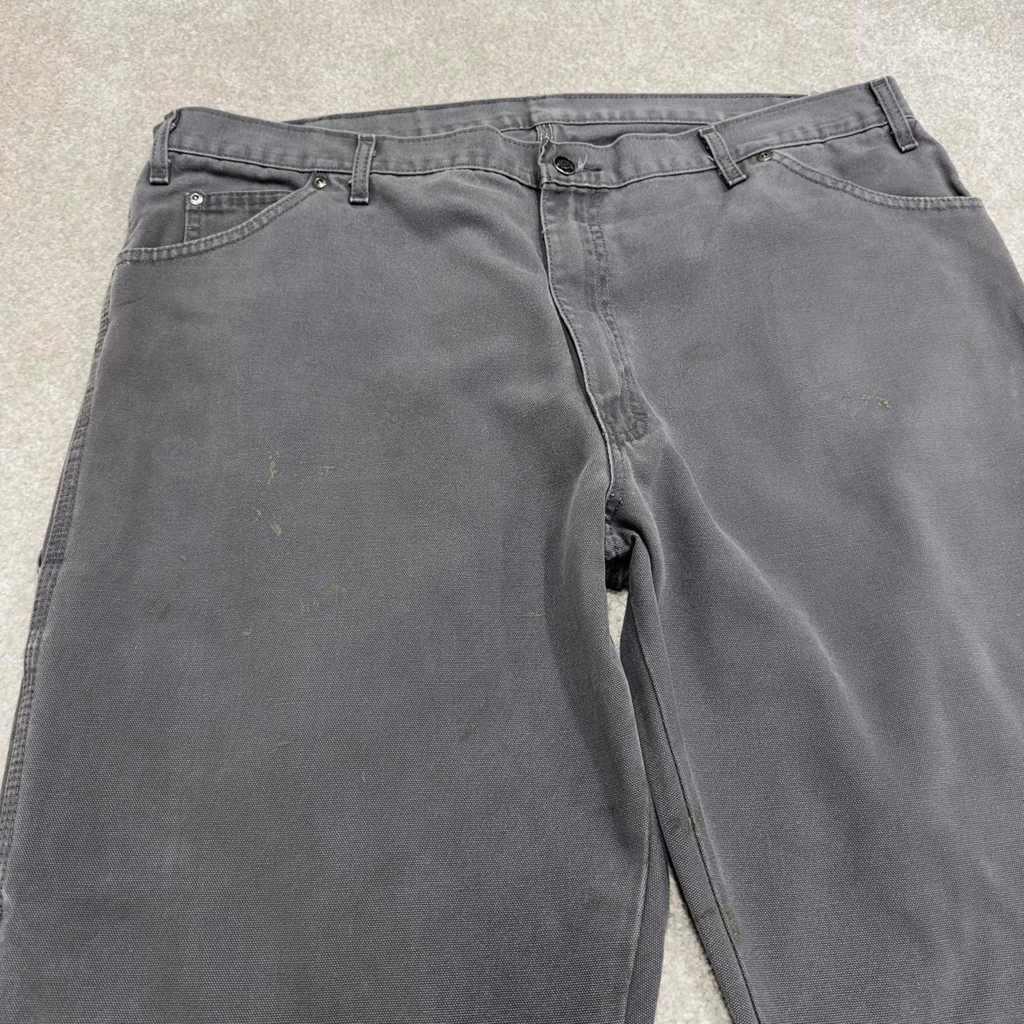 Vintage baggy Dickies carpenter jeans W42L32 grey 90s skater style workwear cargo pants