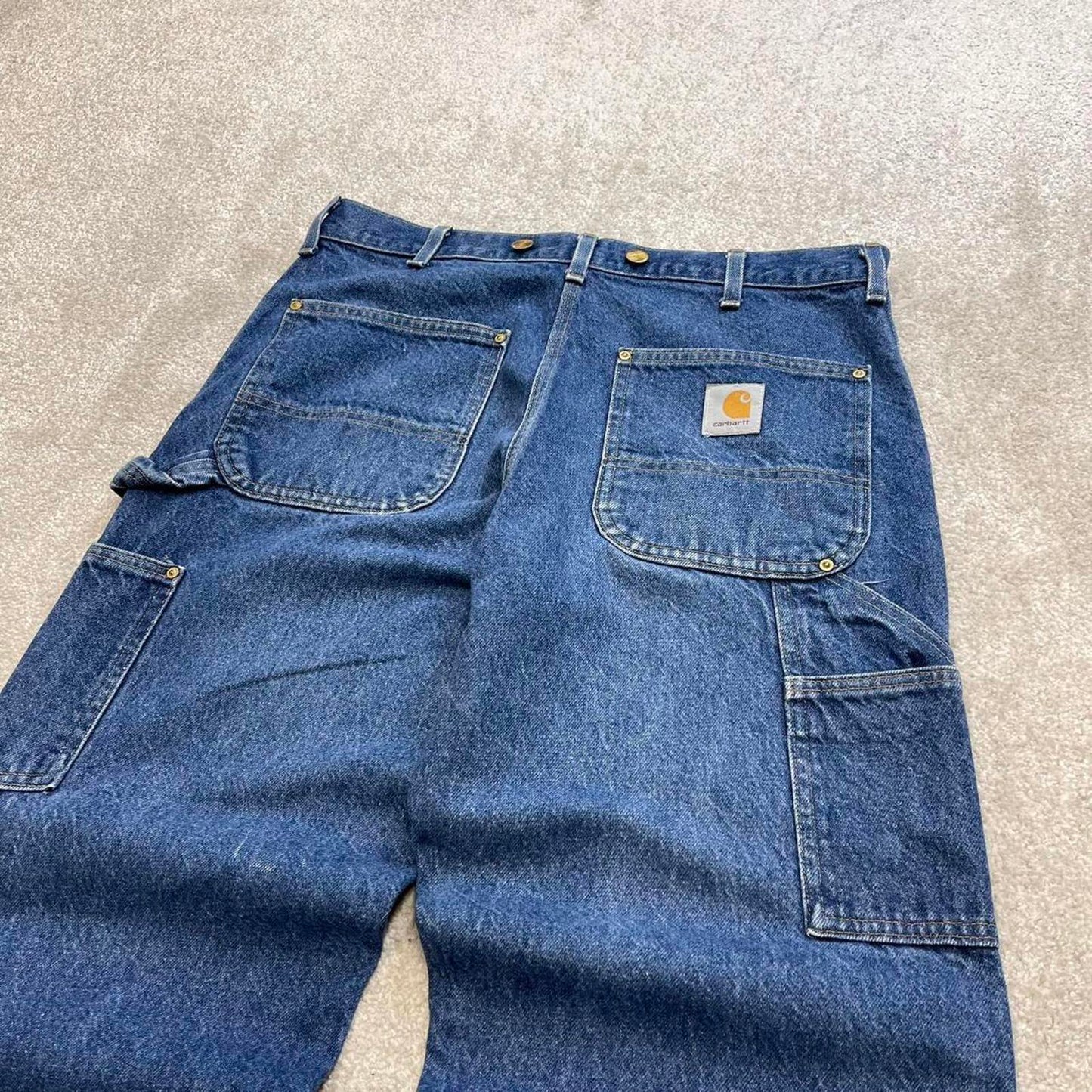 Carhartt double knee carpenter jeans W36L32 baggy blue denim 90s skater style work cargos