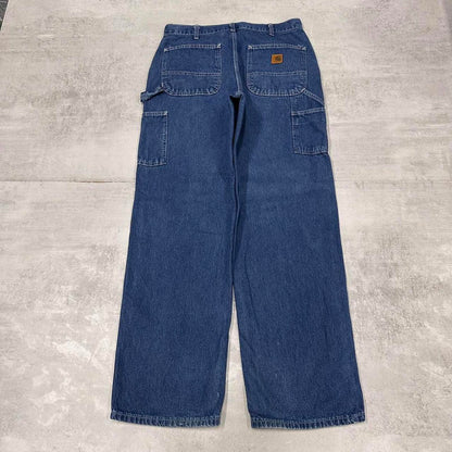 Vintage Carhartt carpenter jeans W33 L32 blue loose Dungaree fit denim work skate jeans