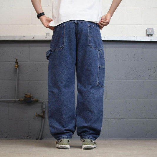 Blue Wrangler carpenter jeans W38L30 loose cargo skater style jeans