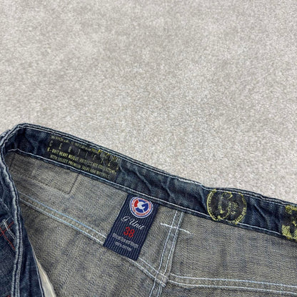 Y2K baggy skate jeans wide leg blue Loose G Unit denim skater style pants