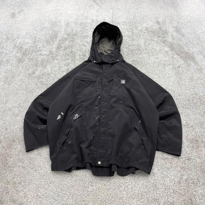 00s Carhartt hooded waterproof jacket XXL black windbreaker technical outdoors coat workwear