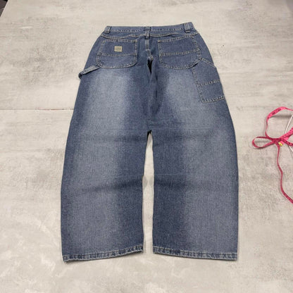 Baggy Lee carpenter jeans W32L30 blue loose denim skater style carpenters