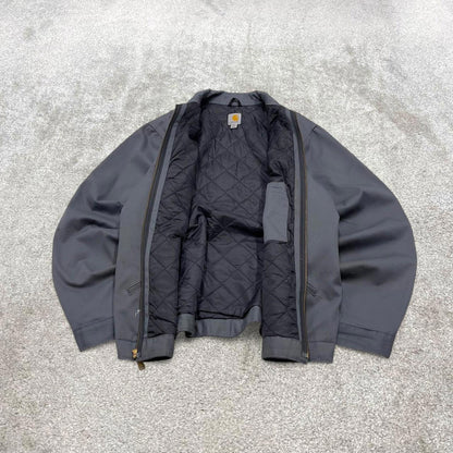 Carhartt chore jacket grey 90s style L Tall loose quilt lined workwear overcoat