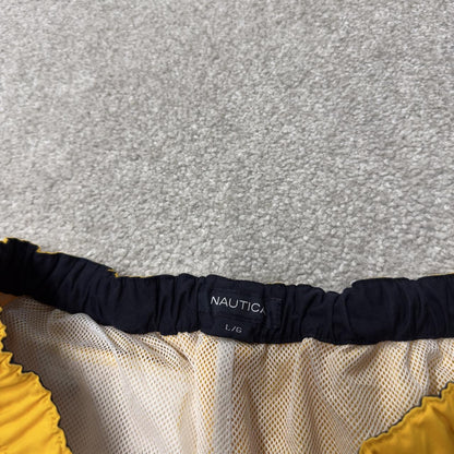 Y2K Nautica loose leg tracksuit bottoms yellow L Mesh lining drawstring and elasticated waist