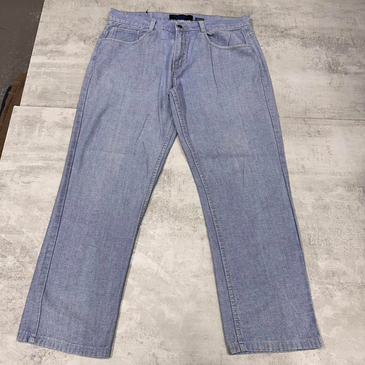 Black & Blue W36 L28 blue 90s style skater jeans embroidered designs