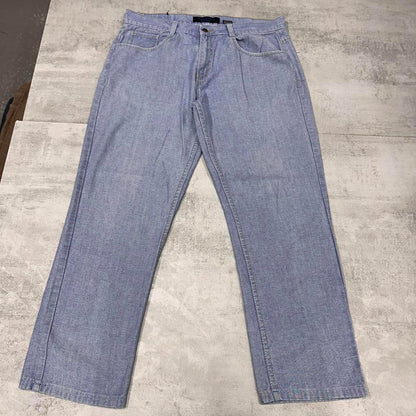 Black & Blue W36 L28 blue 90s style skater jeans embroidered designs