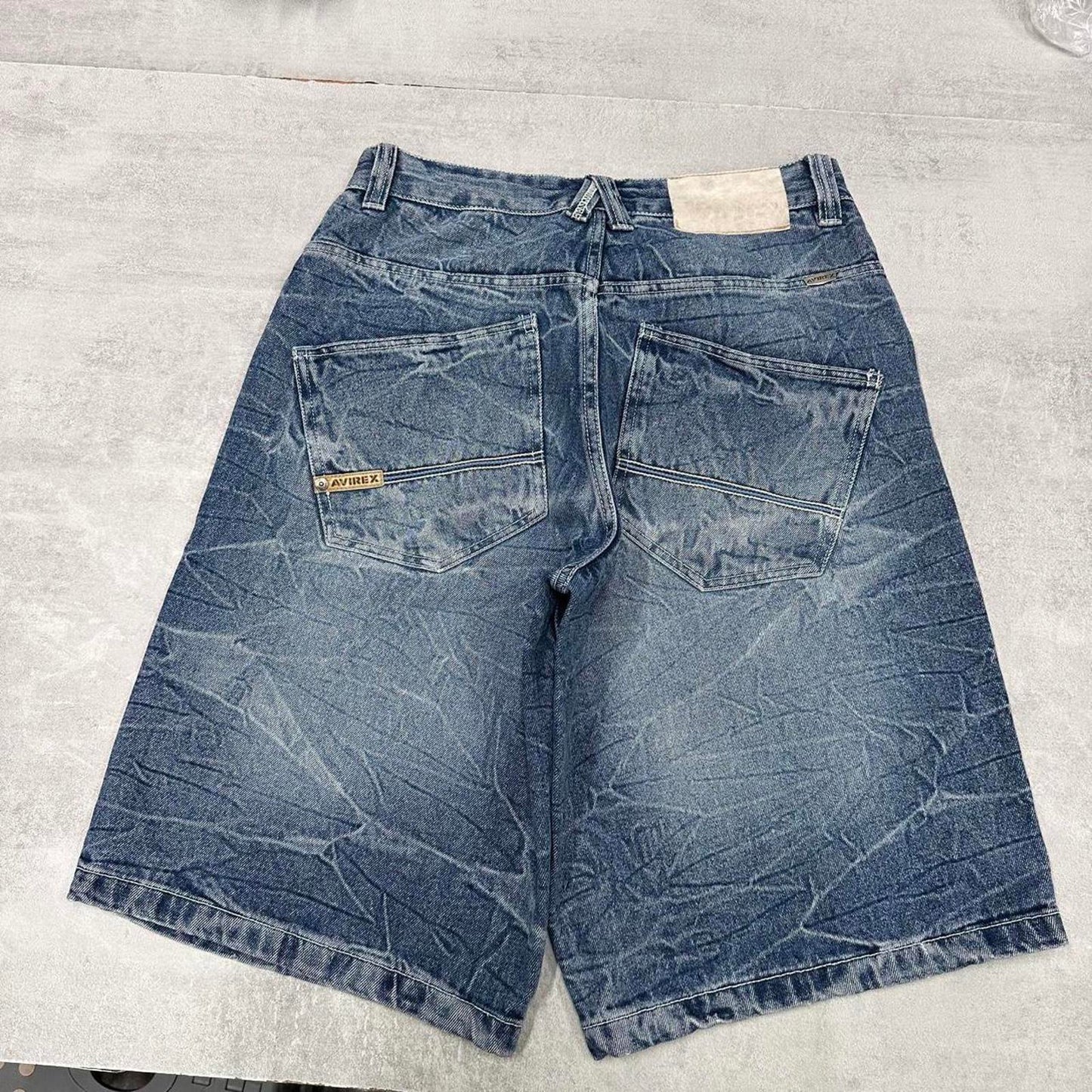 Mens Baggy Avirex Jean shorts W30