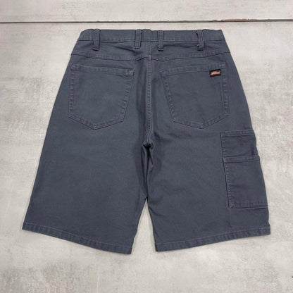 Mens Dickies carpenter shorts W32 navy grey canvas skater style jorts