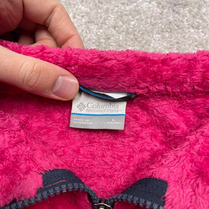 Pink Columbia technical fleece full zip medium girls large y2k style autumn