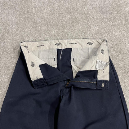 Dickies baggy double knee pants navy W32L30 Wide leg chino skate style cargo work trousers