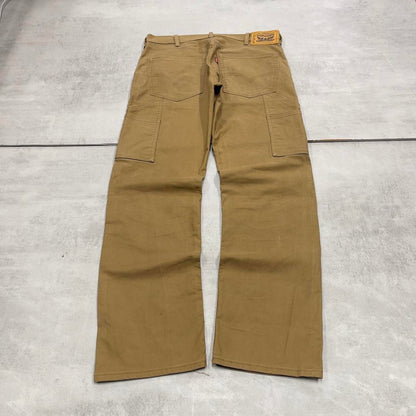 Levis 505 Carpenter Jeans W34L32 tan skater style cargos red tab logo