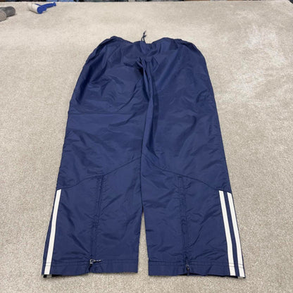 Y2k Adidas tracksuit bottoms Large mens blue loose 00s joggers embroidered sporty track pants