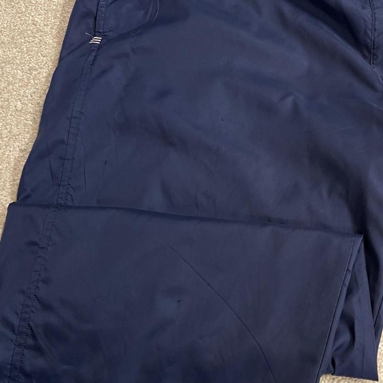 Y2K baggy Adidas tracksuit bottoms navy L y2k embroidered logo lined track pants