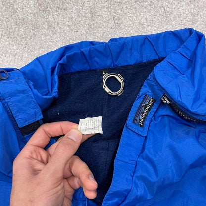 Blue Patagonia tracksuit bottoms Large y2k style technical fleece lined hiking trousers outdoors