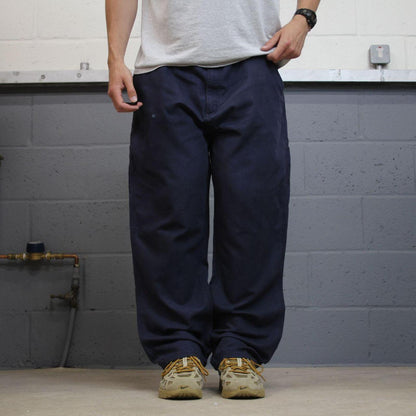 Carhartt baggy cargo pants wide leg navy Loose skate style carpenter work pants