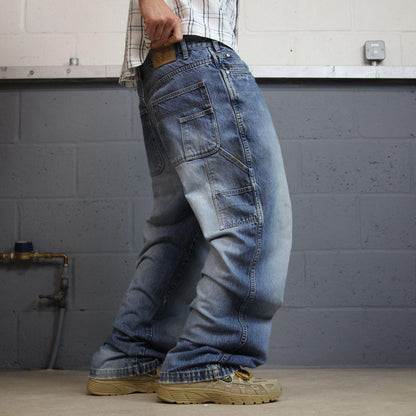 Y2K Phat Farm carpenter jeans W36L32 loose blue Thick heavy denim skate style hip hop pants