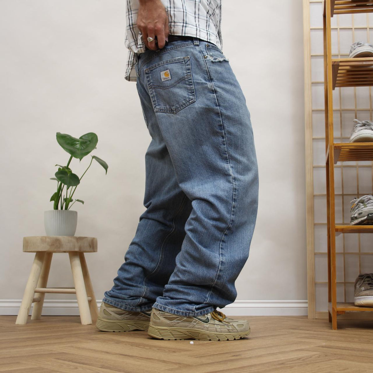 Vintage Carhartt jeans relaxed fit Y2K loose straight blue denim work pants