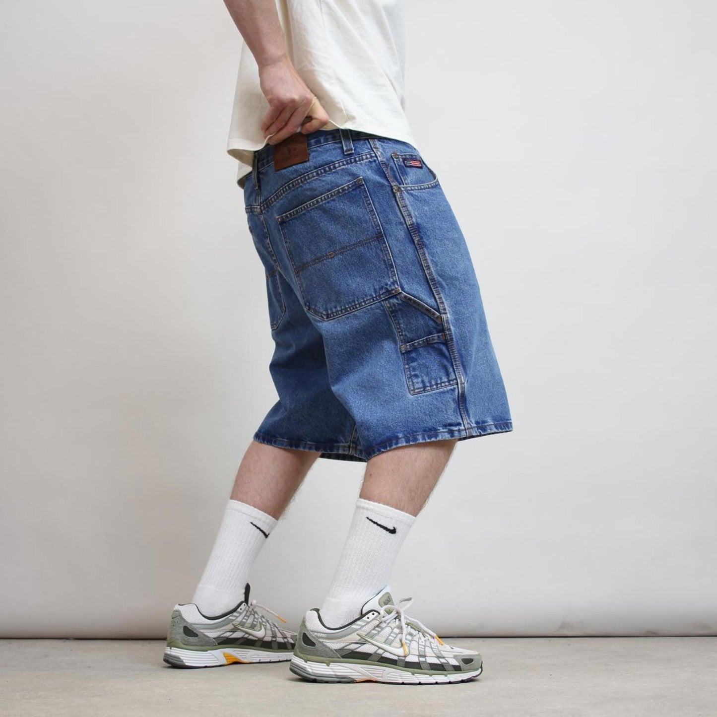 Baggy Polo Assn carpenter jorts W38 wide leg denim 90s style cargo skater shorts