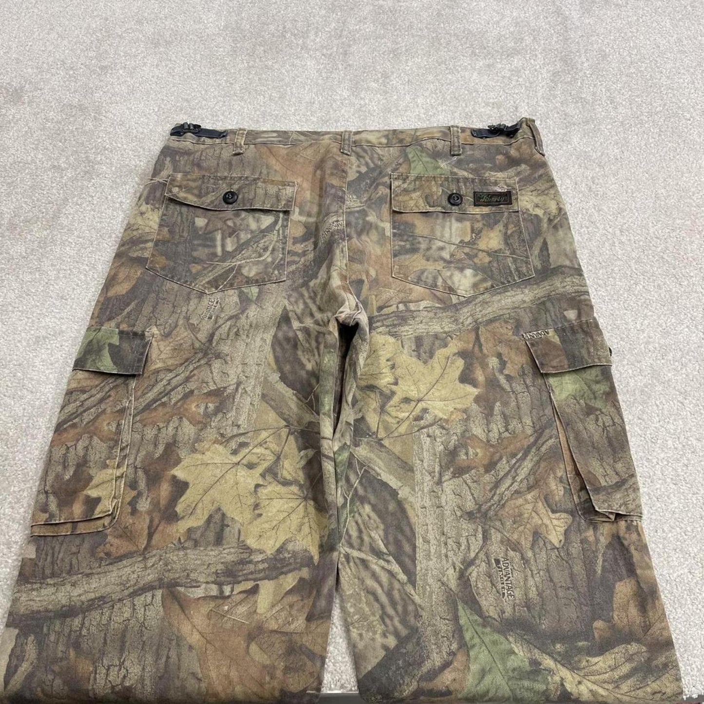 Vintage Liberty camo cargo pants khaki Loose fit camouflage Y2K hunting trousers