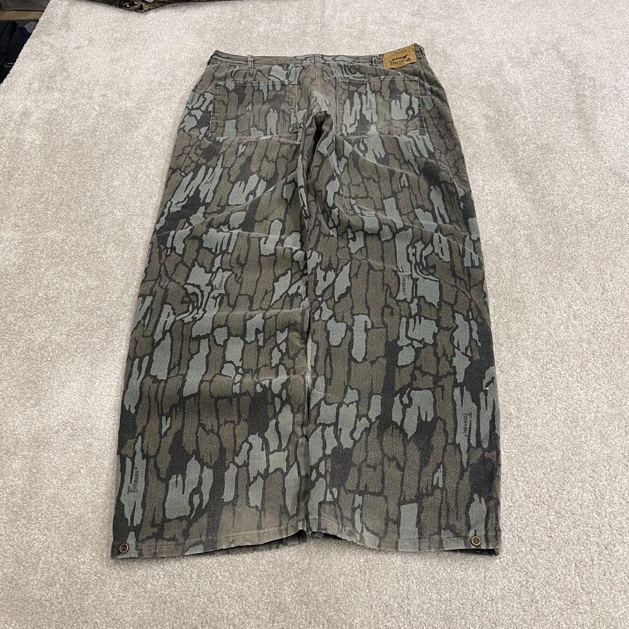Vintage Duxbak baggy camo pants grey brown Wide leg Thinsulate insulated Trebark camouflage trousers