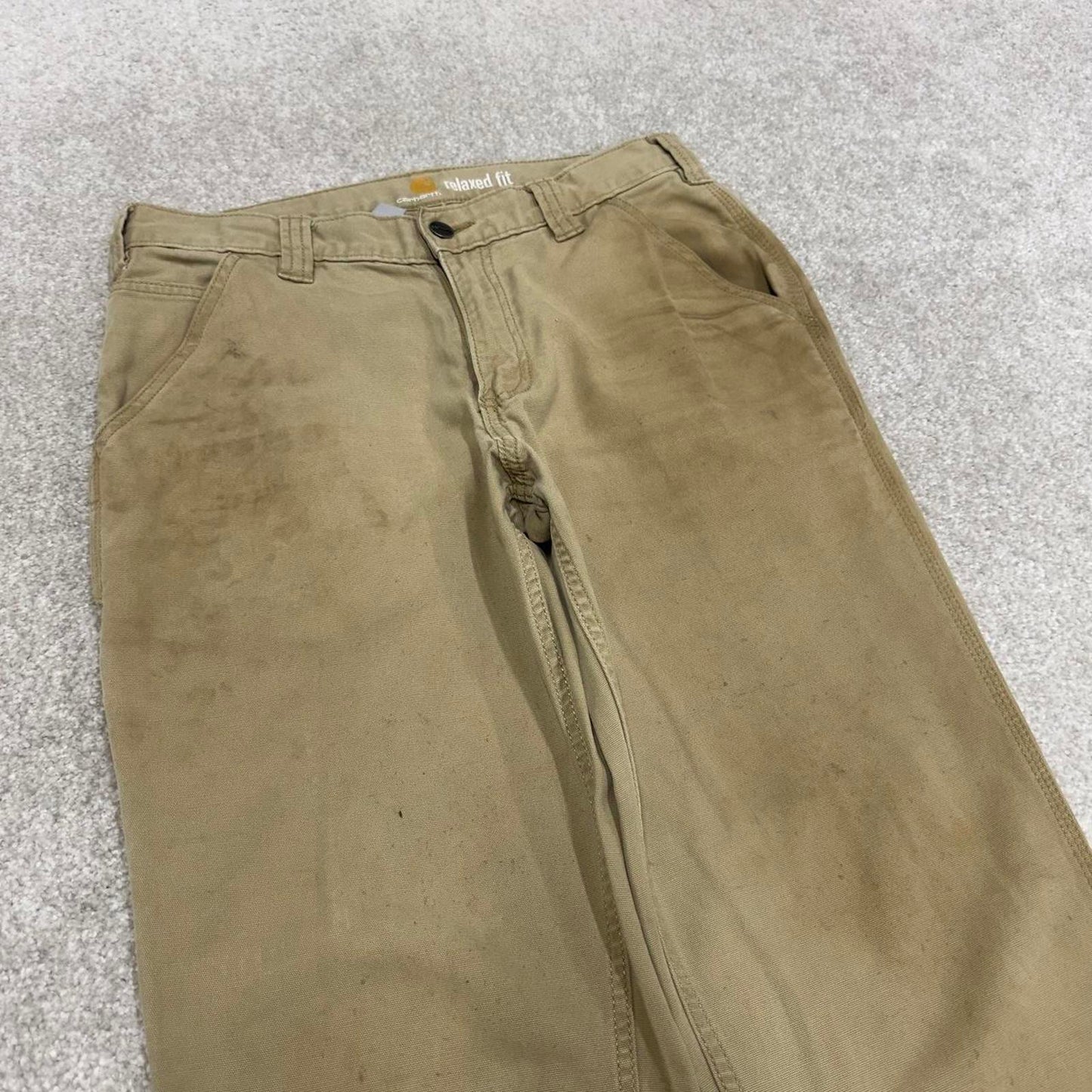00s Carhartt carpenter pants tan W31L30 90s skater style relaxed fit cargos