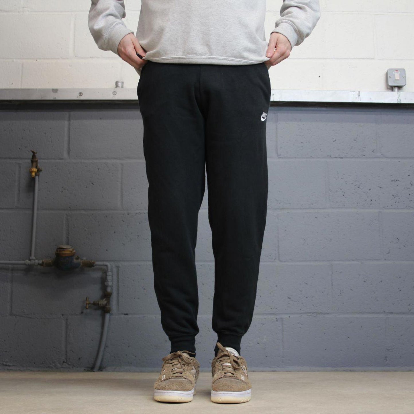 Black Nike Trackies S loose jogger track pants embroidered logo