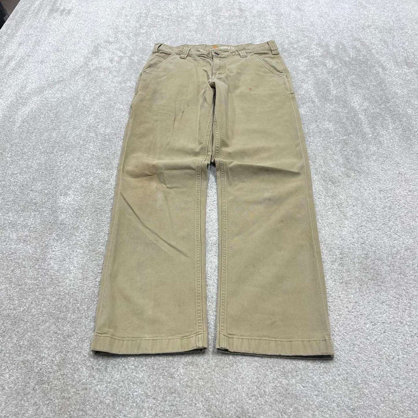 Carhartt carpenter jeans skate pants W32L32 beige canvas 90s skater style loose cargo pants