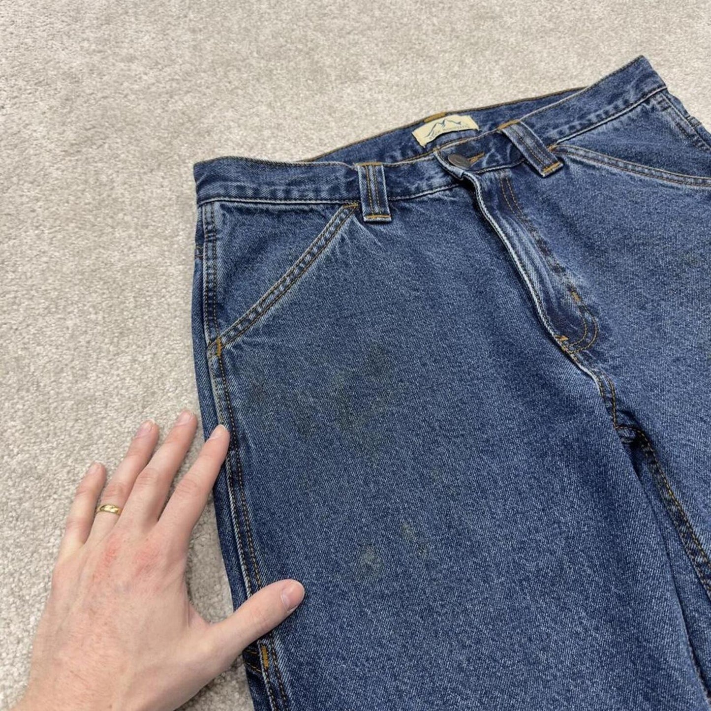 Denim Y2K carpenter shorts blue Blue Mountain cargo skater style surf jorts