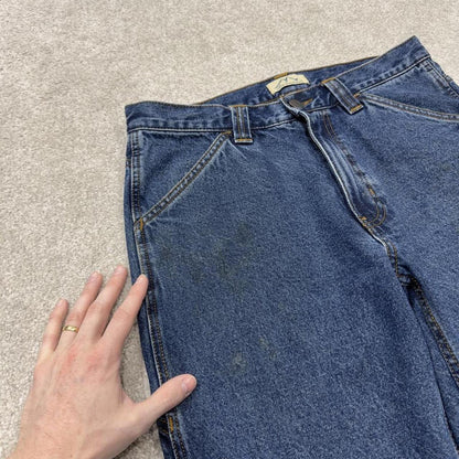 Denim Y2K carpenter shorts blue Blue Mountain cargo skater style surf jorts