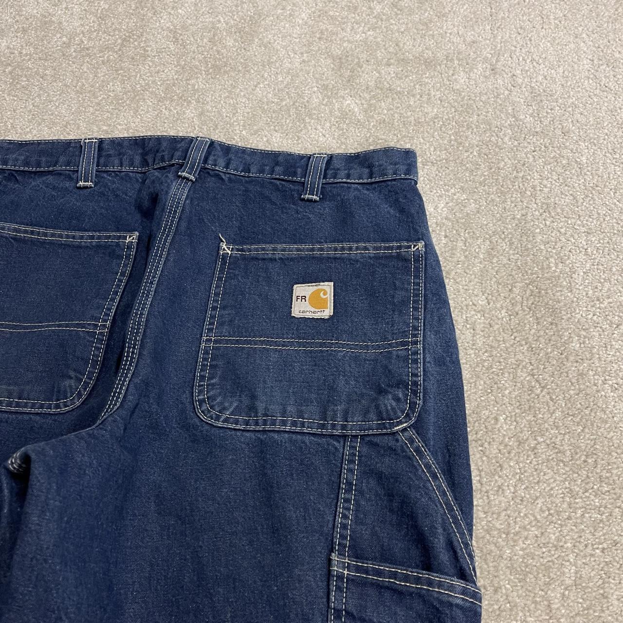 Carhartt cargo jeans blue denim carpenter W32L32 Loose thick 100% cotton denim workwear skate pants