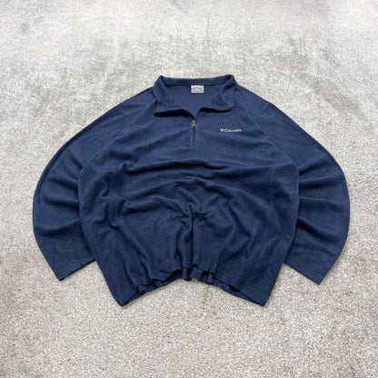 00s Columbia technical fleece XL men's navy 1/4 zip up y2k style autumn casual outdoors