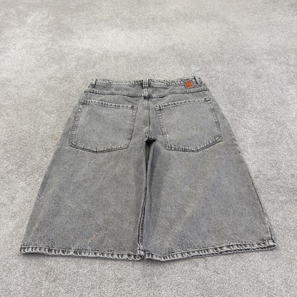 Y2K Extra baggy Empyre shorts long grey Wide leg skater style brand surf jorts