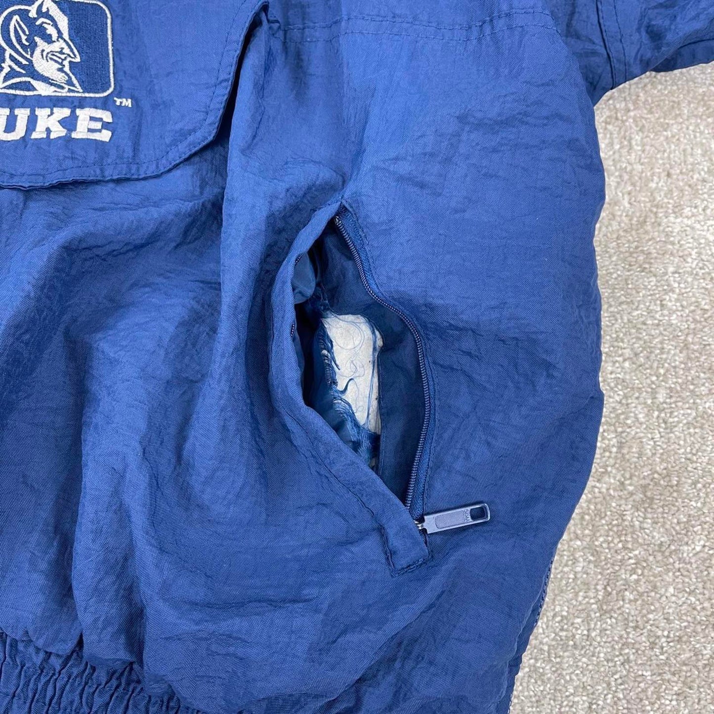 Blue grey Duke NHL Starter jacket XL pull over anorak