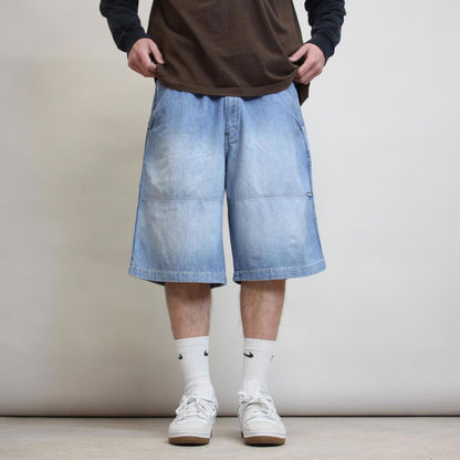 Baggy Enyce jean shorts W38 denim skater style denim shorts patch logo