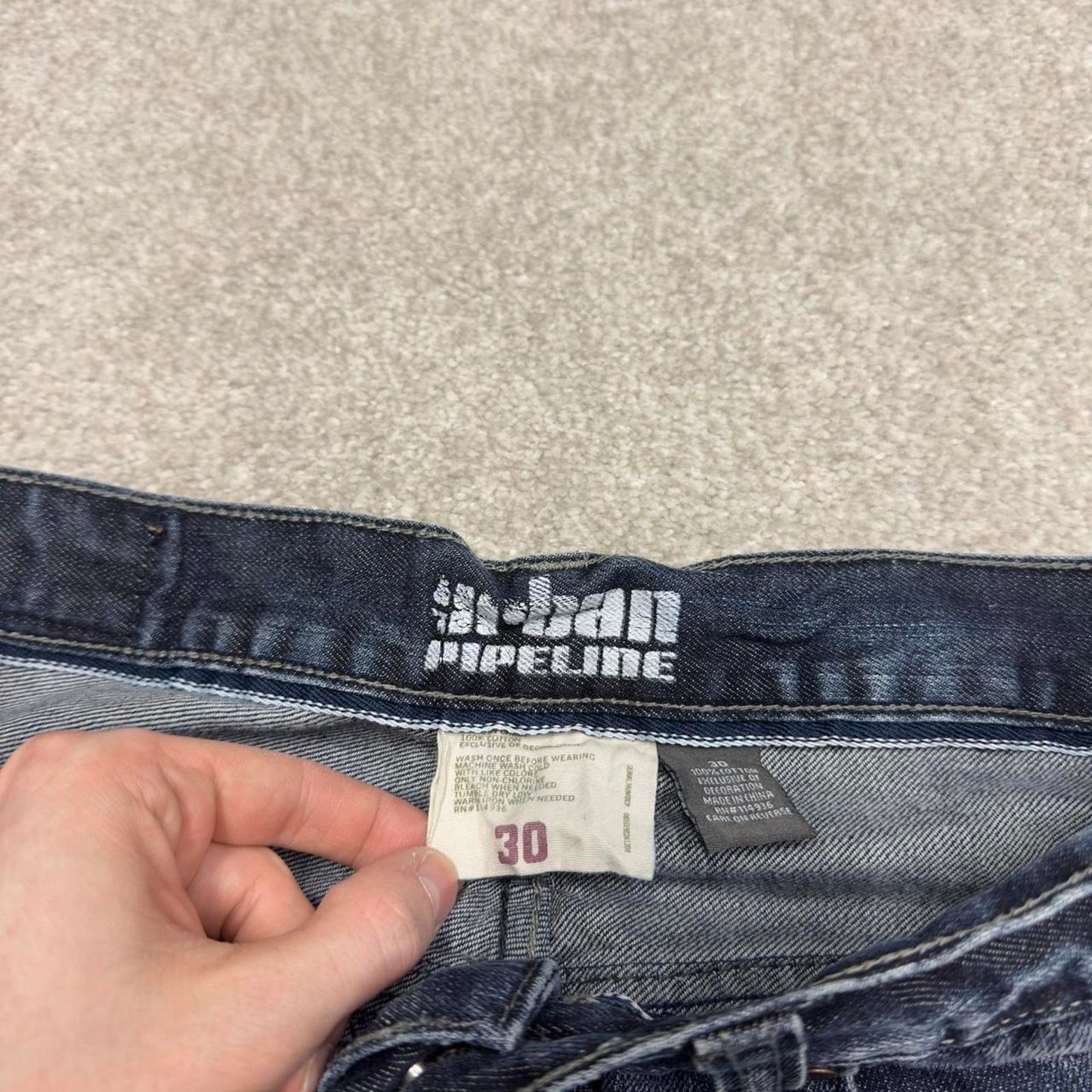 Y2K embroidered denim skate jorts blue Loose Urban Pipeline summer festival shorts