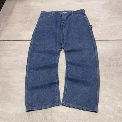 Baggy Dickies carpenter jeans W38L32 90s skate style blue thick denim cargos