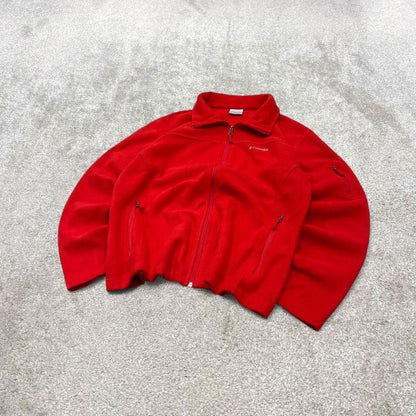 00s Columbia technical fleece XL women's red full zip up y2k style autumn
