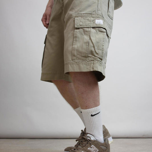 Mens baggy Levis cargo shorts W32 beige loose cargo utility skater shorts