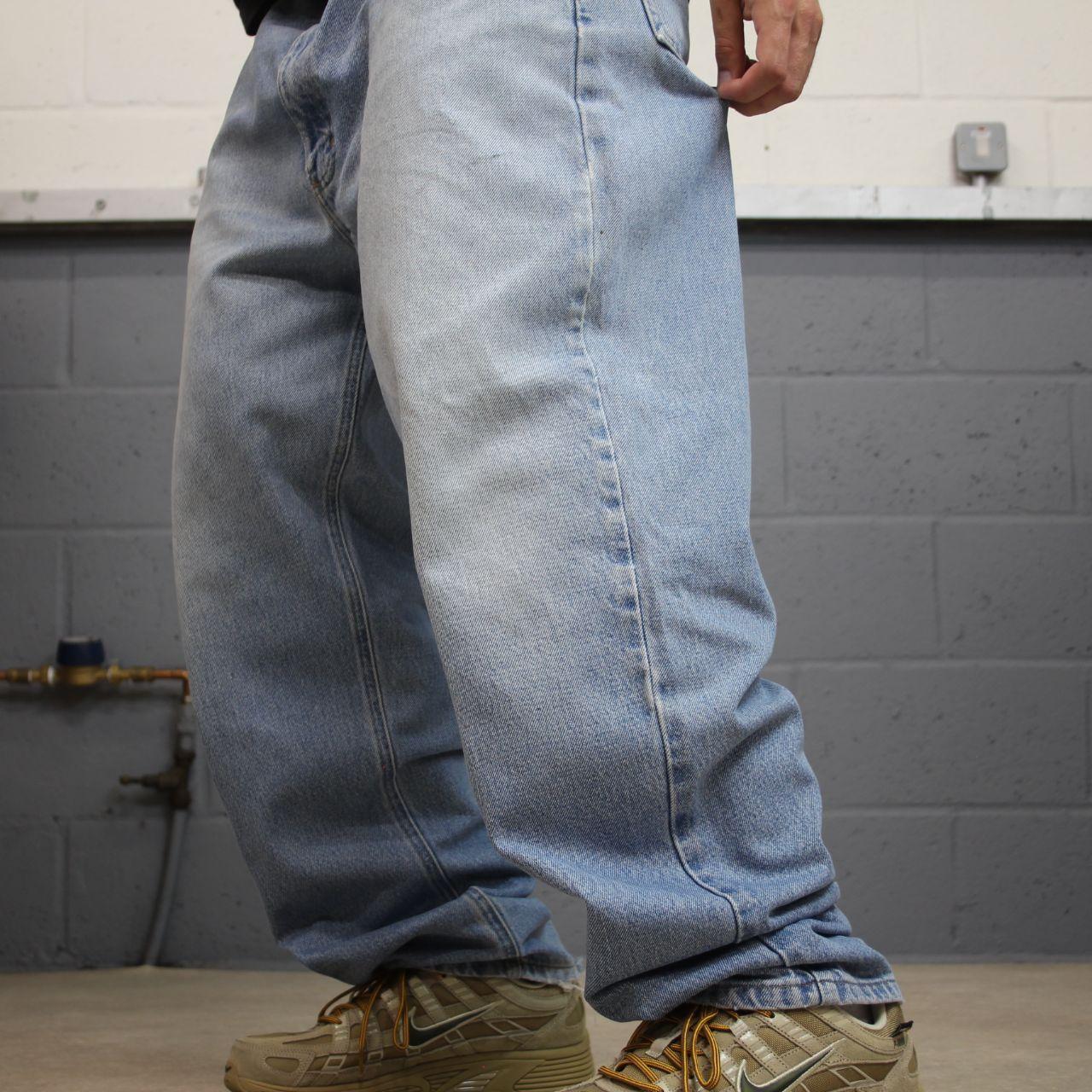 Vintage Carhartt jeans faded blue denim Loose thick skate style workwear pants