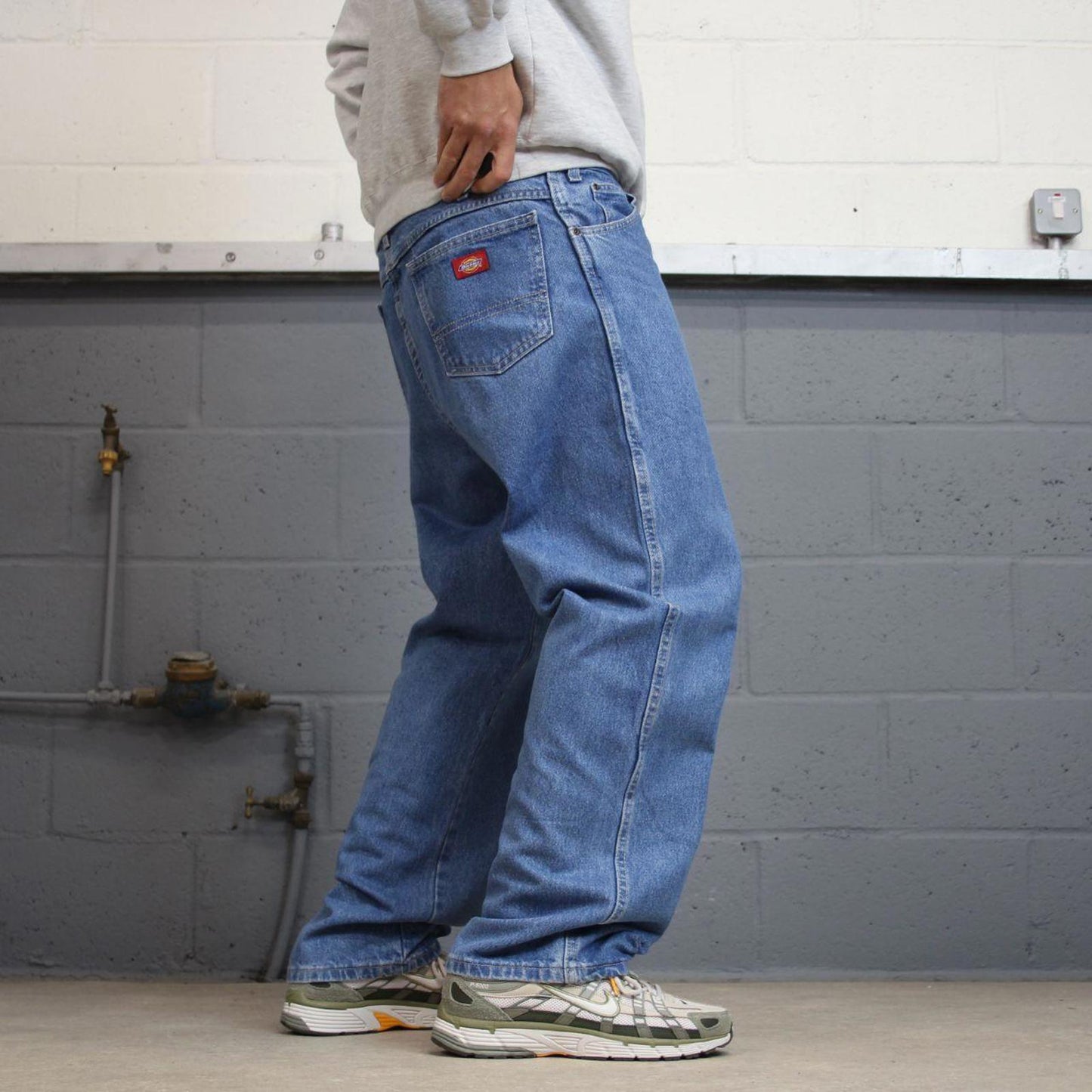 90s Dickies jeans casual workwear W38L30 loose blue 90s skate style thick denim pants streetwear