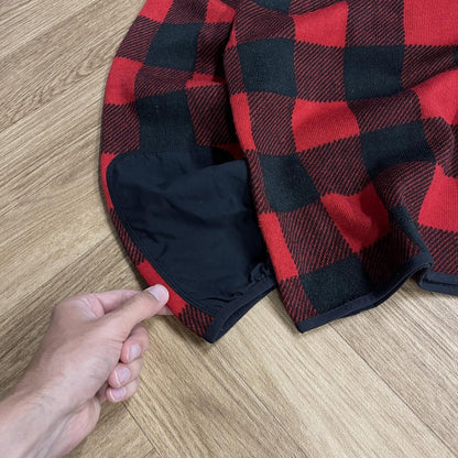 Y2K Colombia fleece checkered pattern Half zip autumn paneled check fleece