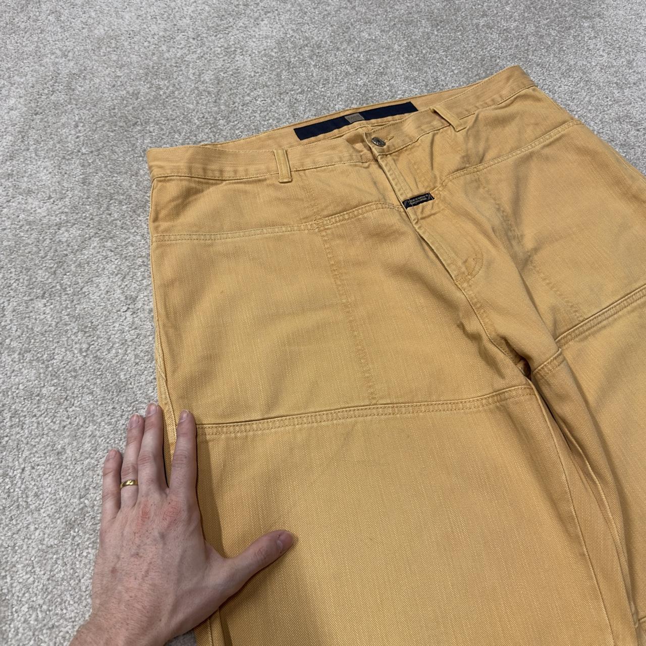 Vintage Girbaud baggy Y2K shorts loose yellow Skater / surf style long leg shorts