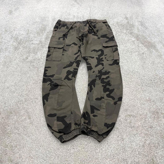 Y2K camo cargo pants khaki Urban classics camouflage cargo trousers utility cuffed legs