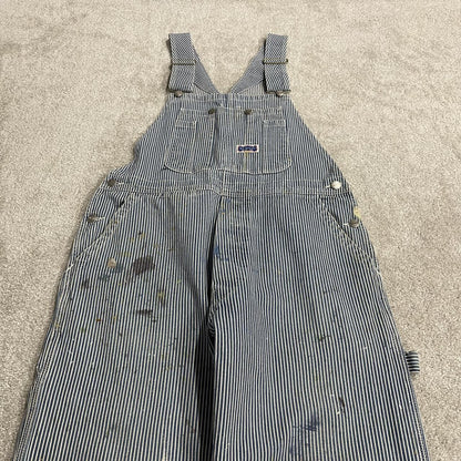 Vintage striped dungarees blue white denim overalls y2k Big Smith workwear bib & brace utility