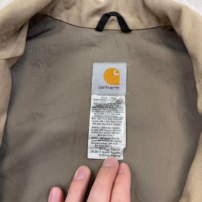 Beige Carhartt bomber jacket XL loose workwear 90s style jacket patch logo